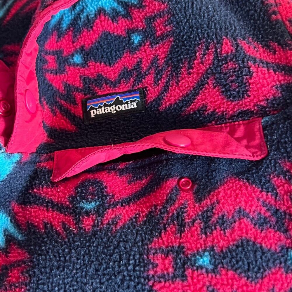 Patagonia Synchilla Snap-T Fleece Pullover Aztec Print Button Up Girls L (12) - Picture 7 of 10